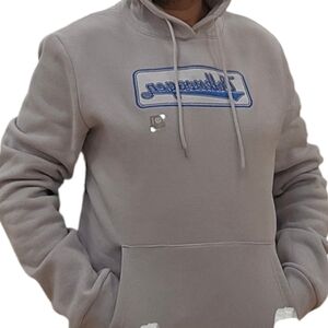Gray Hoodie with Blue Accents